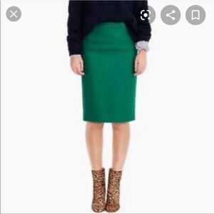 NWOT J.Crew Green Pencil Skirt